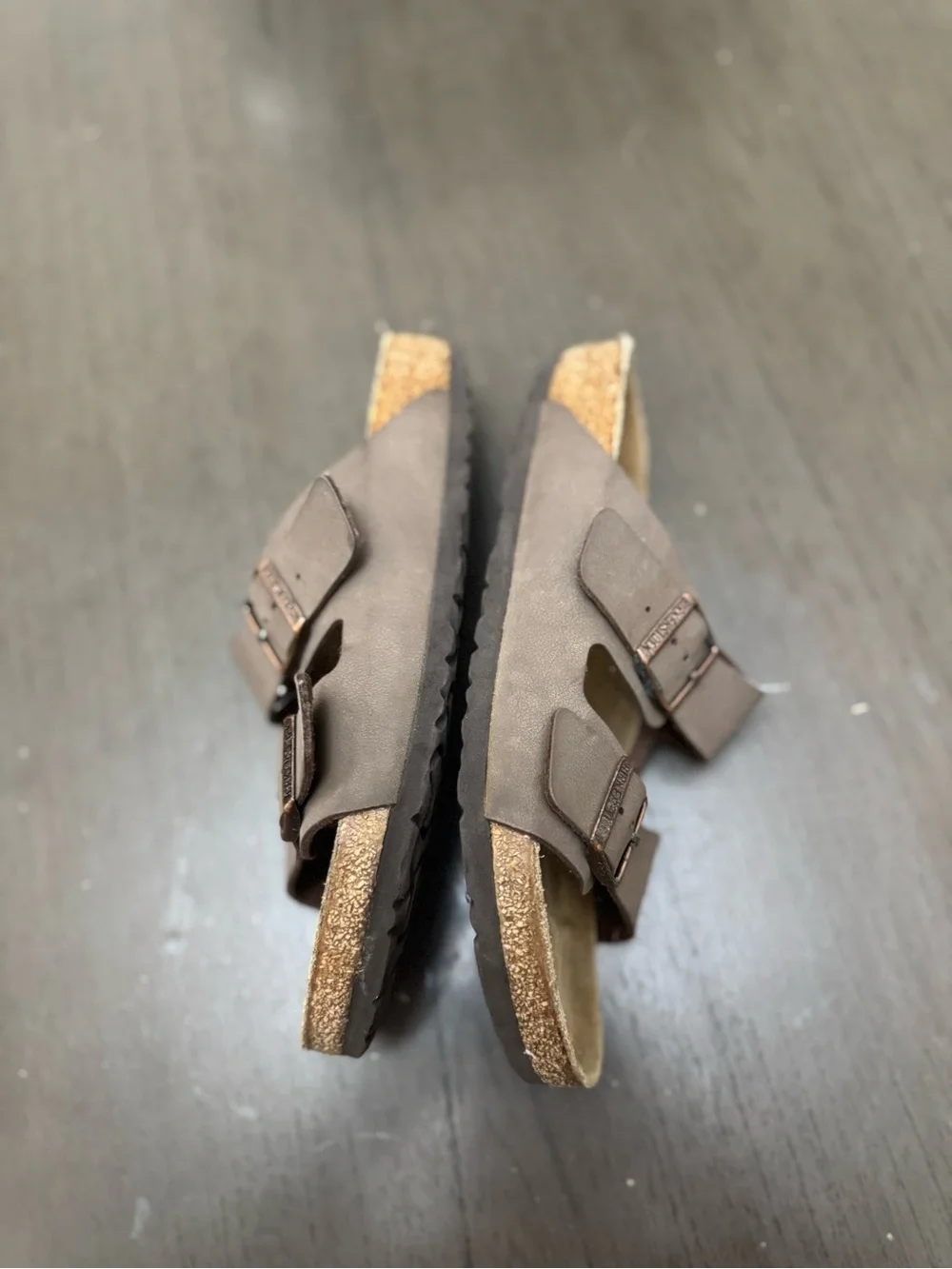 Birkenstock Arizona Birko-Flor Sandal, Brown, Size EU 43 US M 10